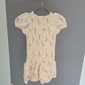 LoveShackFancy Cream and Pink Kids Dress